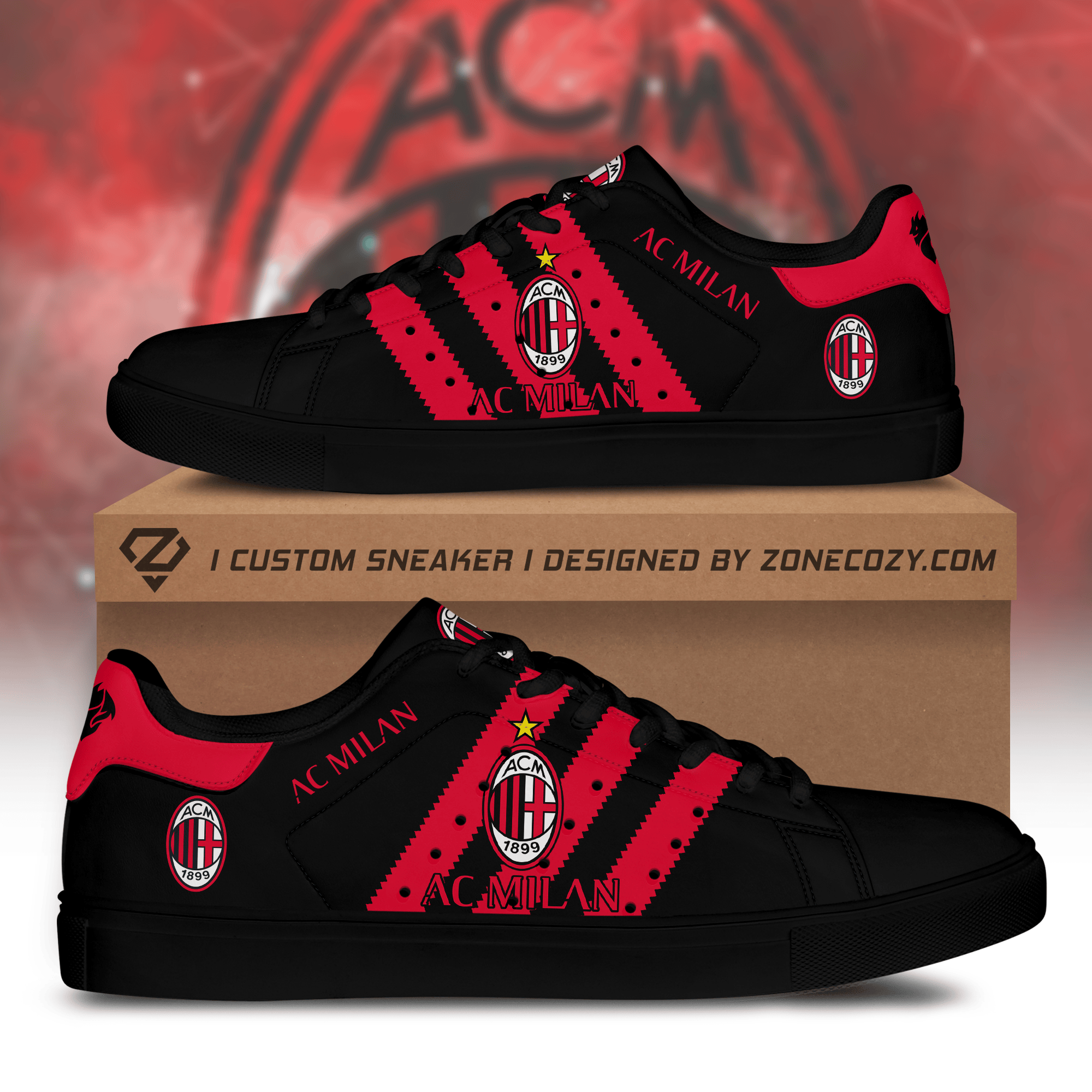AC Mailand Custom Low Top Schuhe