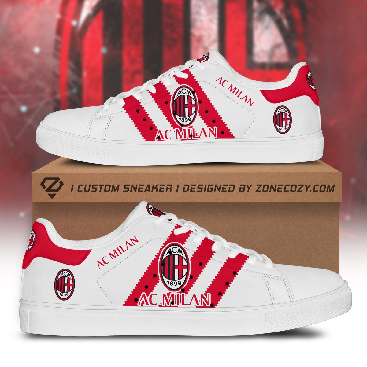 AC Mailand Custom Low Top Schuhe QB220801