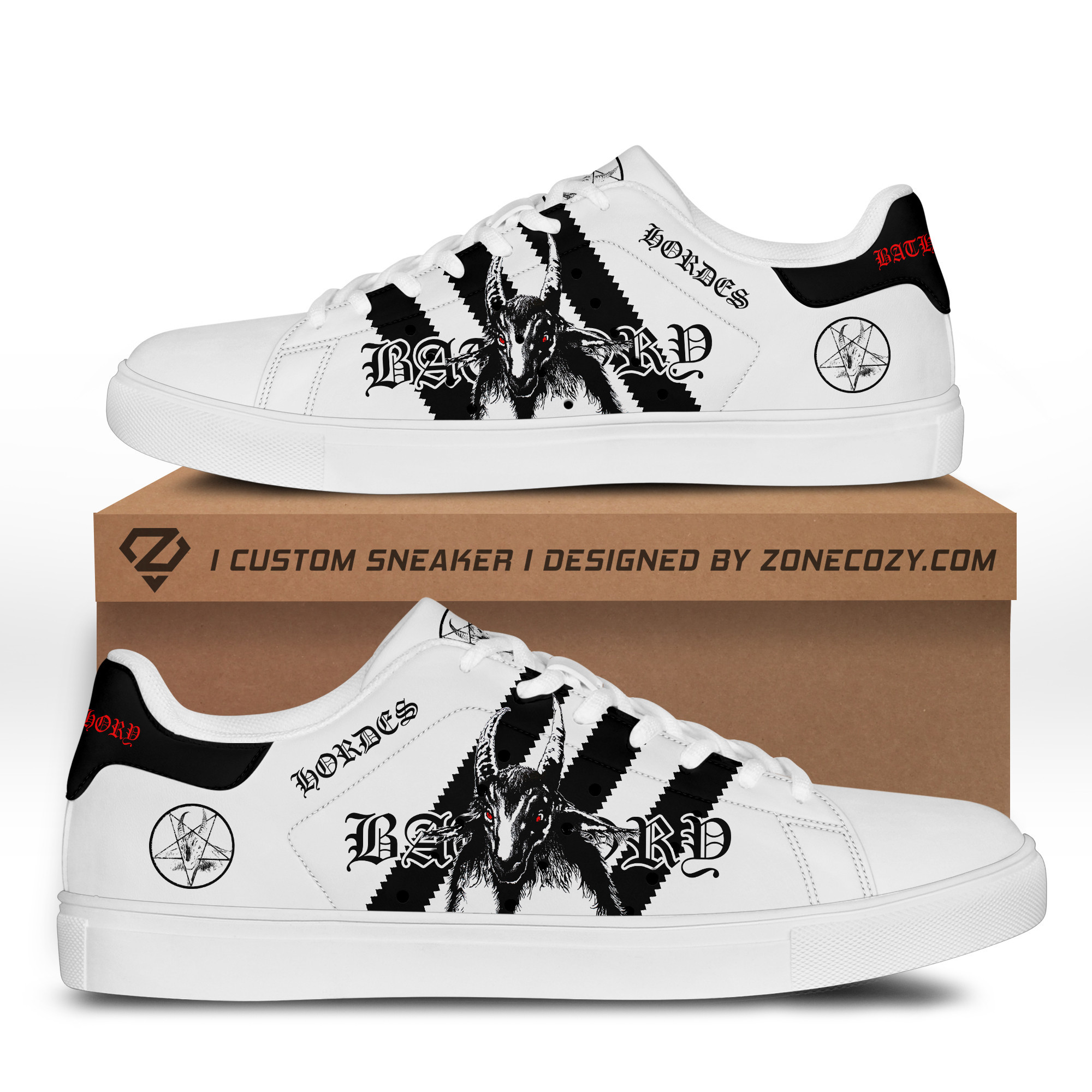 Black Metal Bathory Horde Custom Smith Schuhe Q280204 Black Metal Bathory Horde Custom Smith Schuhe Q280204