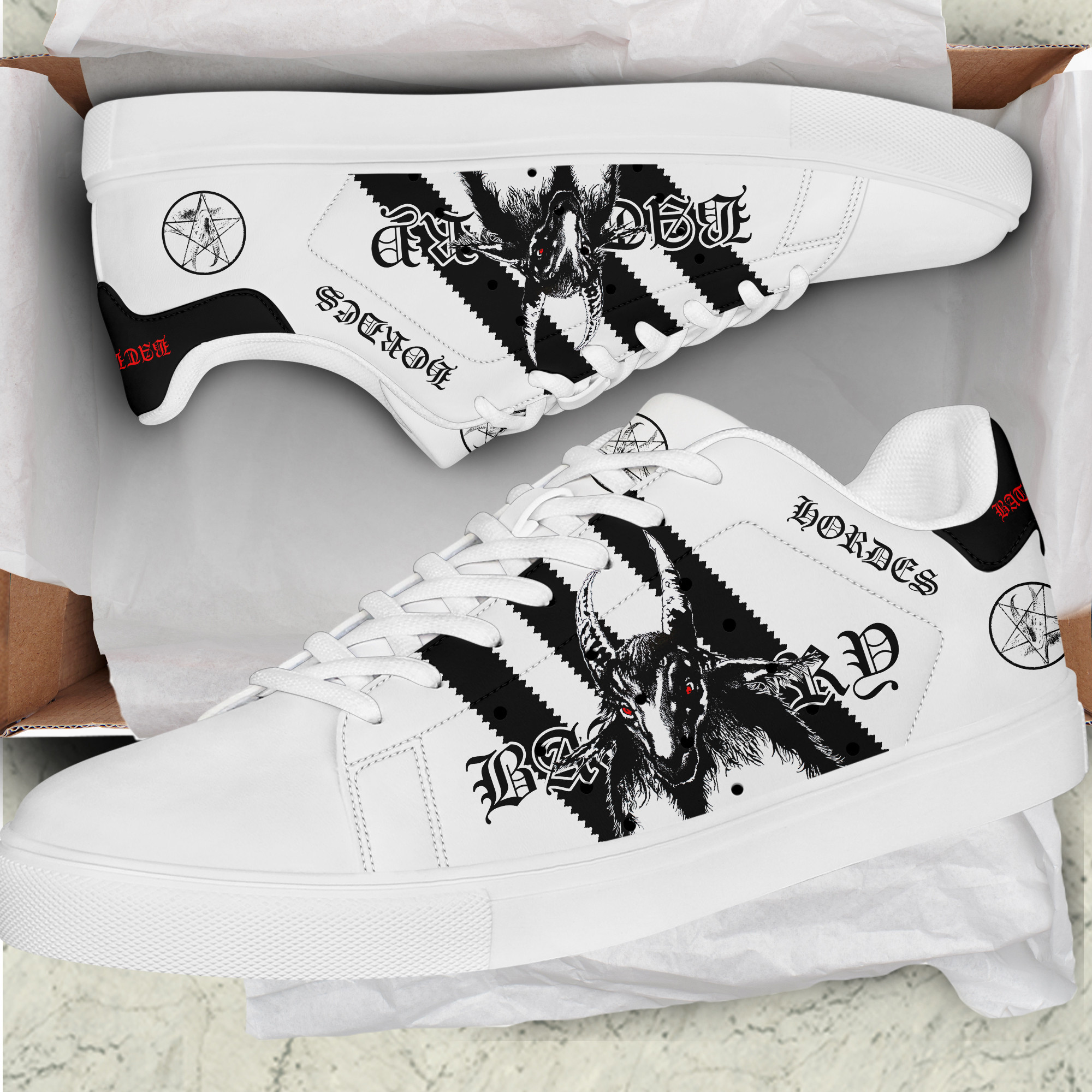 Black Metal Bathory Horde Custom Smith Schuhe Q280204 Black Metal Bathory Horde Custom Smith Schuhe Q280204