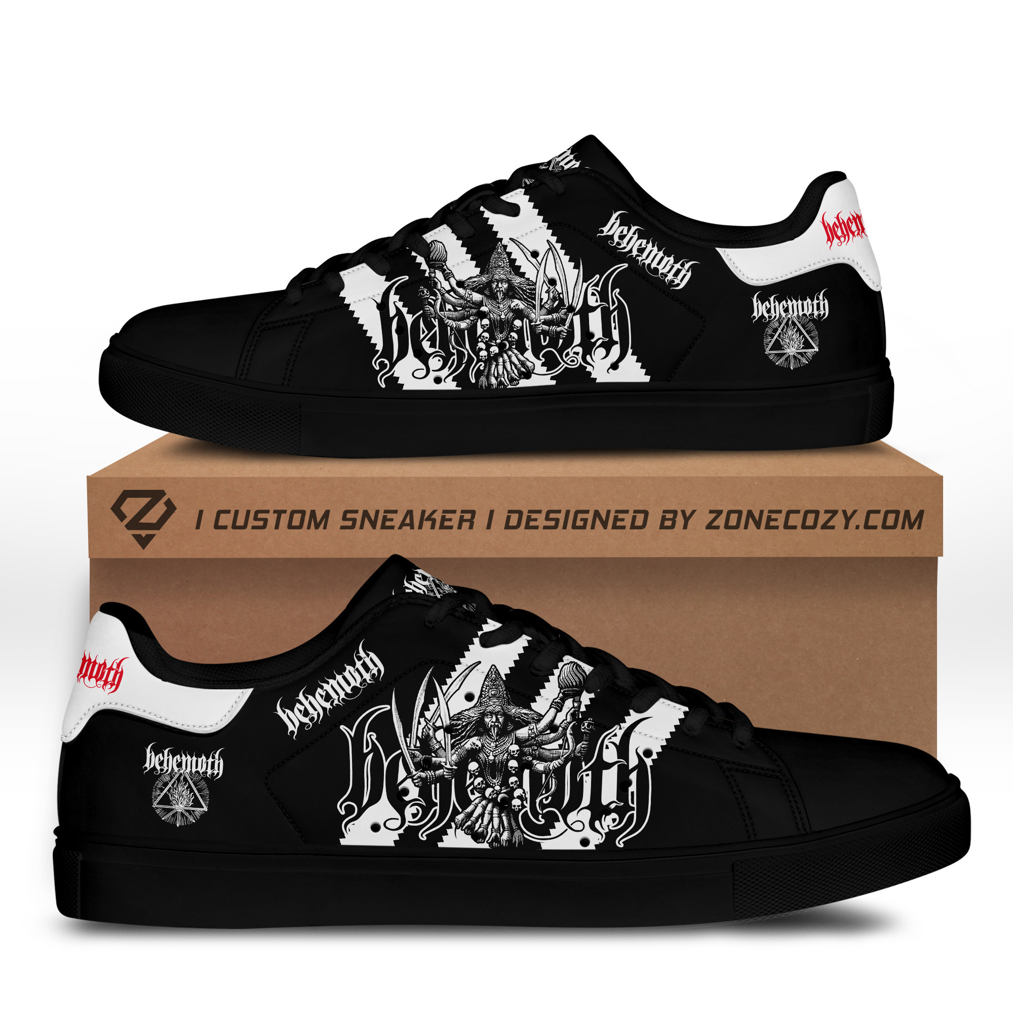 Black Metal Behemoth Death Custom Low Top Schuhe Q290204 Black Metal Behemoth Death Custom Low Top Schuhe Q290204