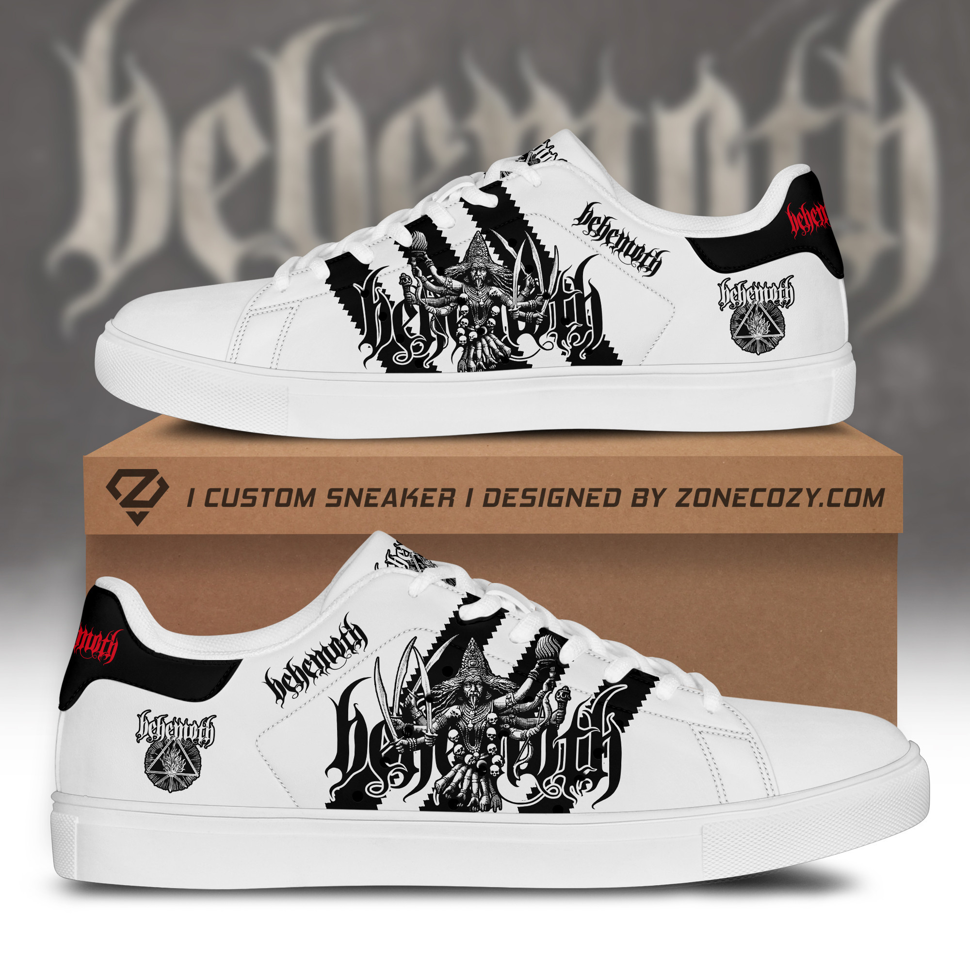 Black Metal Behemoth Death Custom Low Top Schuhe Q290204 Black Metal Behemoth Death Custom Low Top Schuhe Q290204