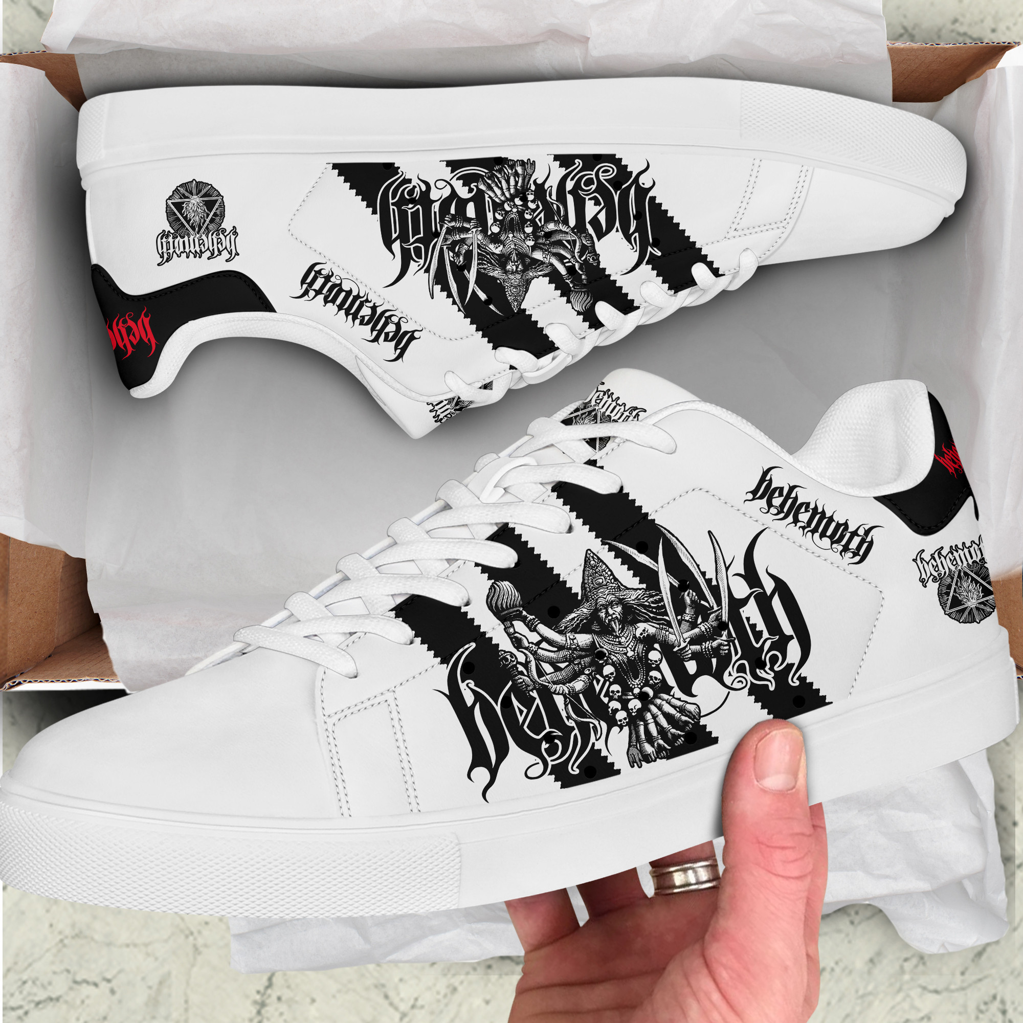 Black Metal Behemoth Death Custom Smith Schuhe Q290204 Black Metal Behemoth Death Custom Smith Schuhe Q290204