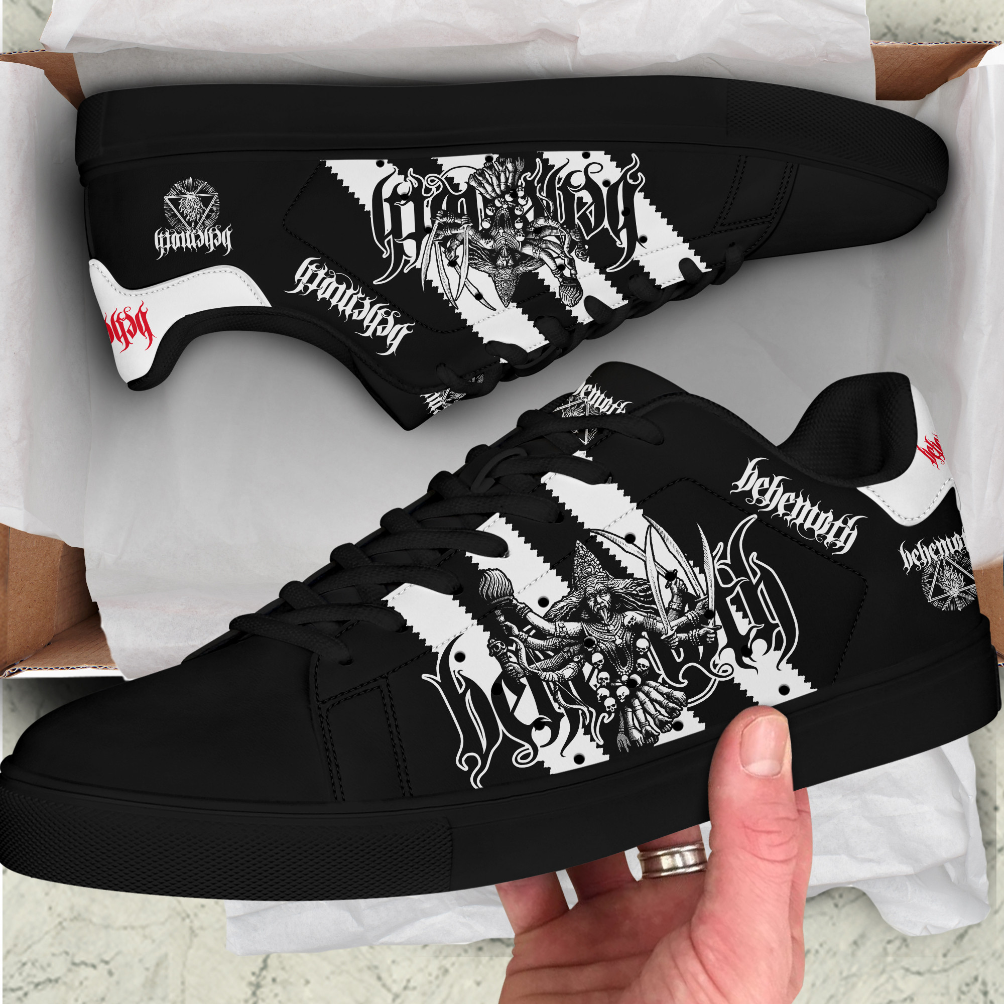 Black Metal Behemoth Death Custom Smith Schuhe Q290204 Black Metal Behemoth Death Custom Smith Schuhe Q290204
