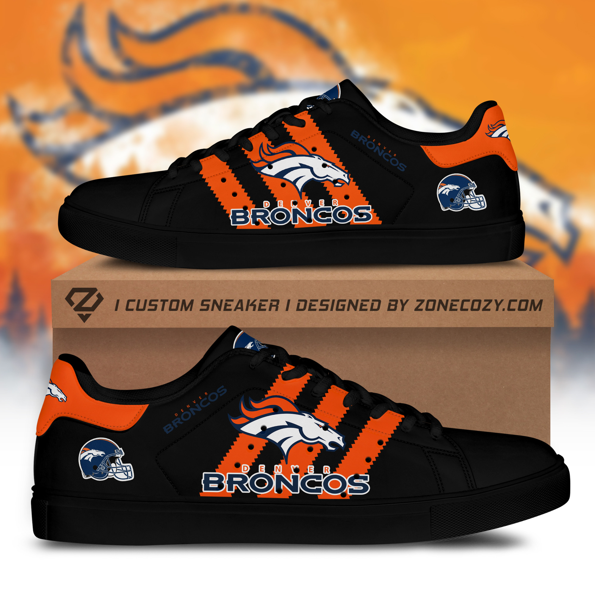 Denver Broncos Custom Low Top Schuhe S091005 Denver Broncos Custom Low Top Schuhe S091005