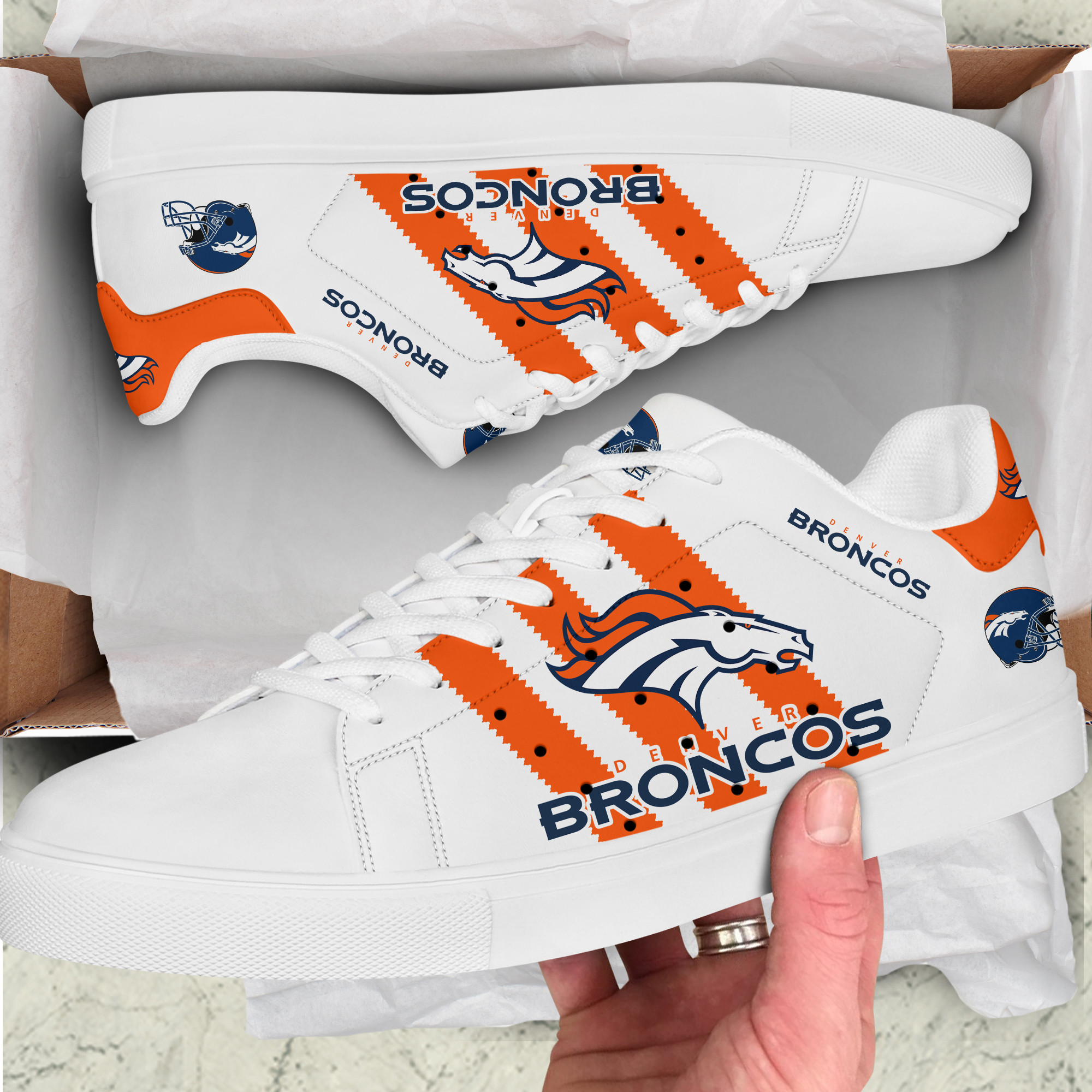 Denver Broncos Custom Low Top Schuhe S091005 Denver Broncos Custom Low Top Schuhe S091005