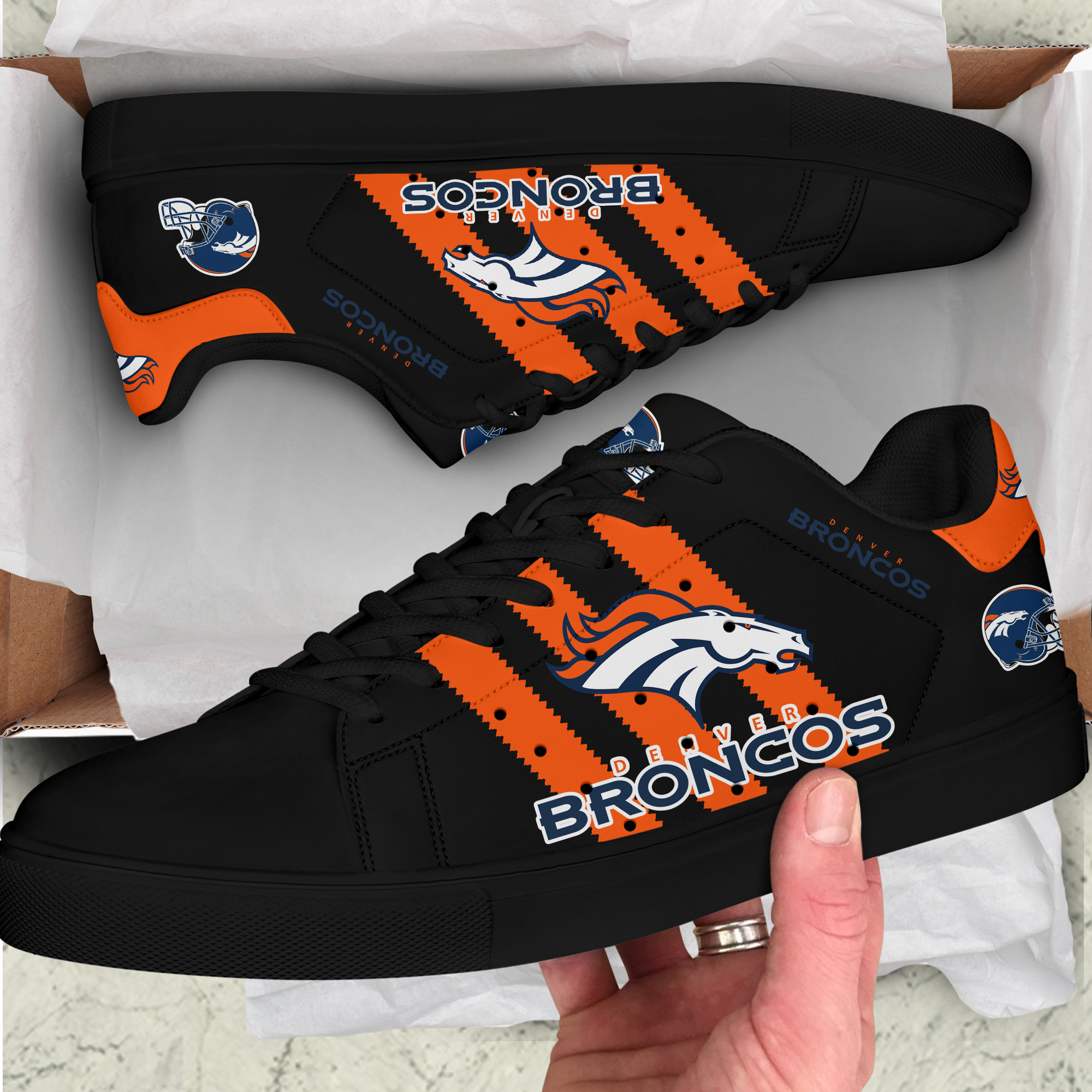 Denver Broncos Custom Low Top Schuhe S091005 Denver Broncos Custom Low Top Schuhe S091005