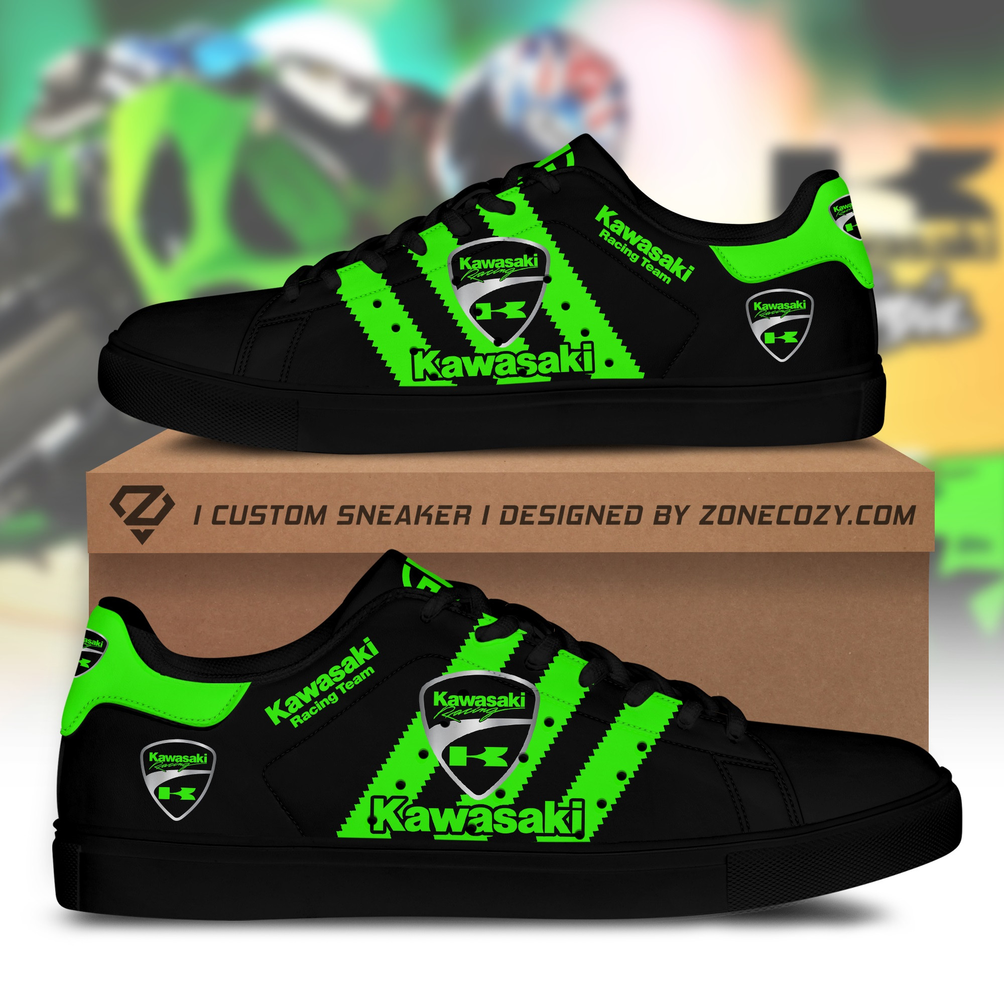 Kawasaki Racing Team Custom Smith Schuhe Q181202