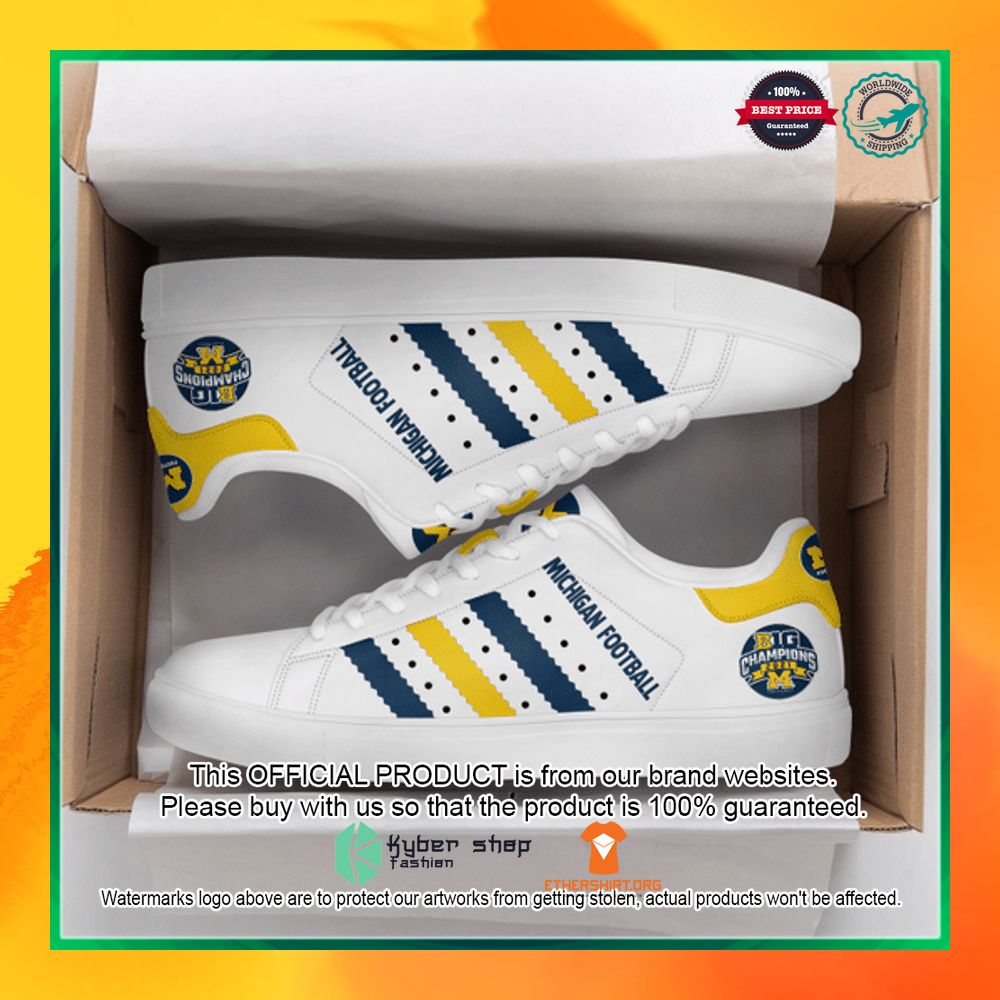 Michigan Wolverines Football weiß STSM Low Top Schuhe Michigan Wolverines Football weiß STSM Low Top Schuhe