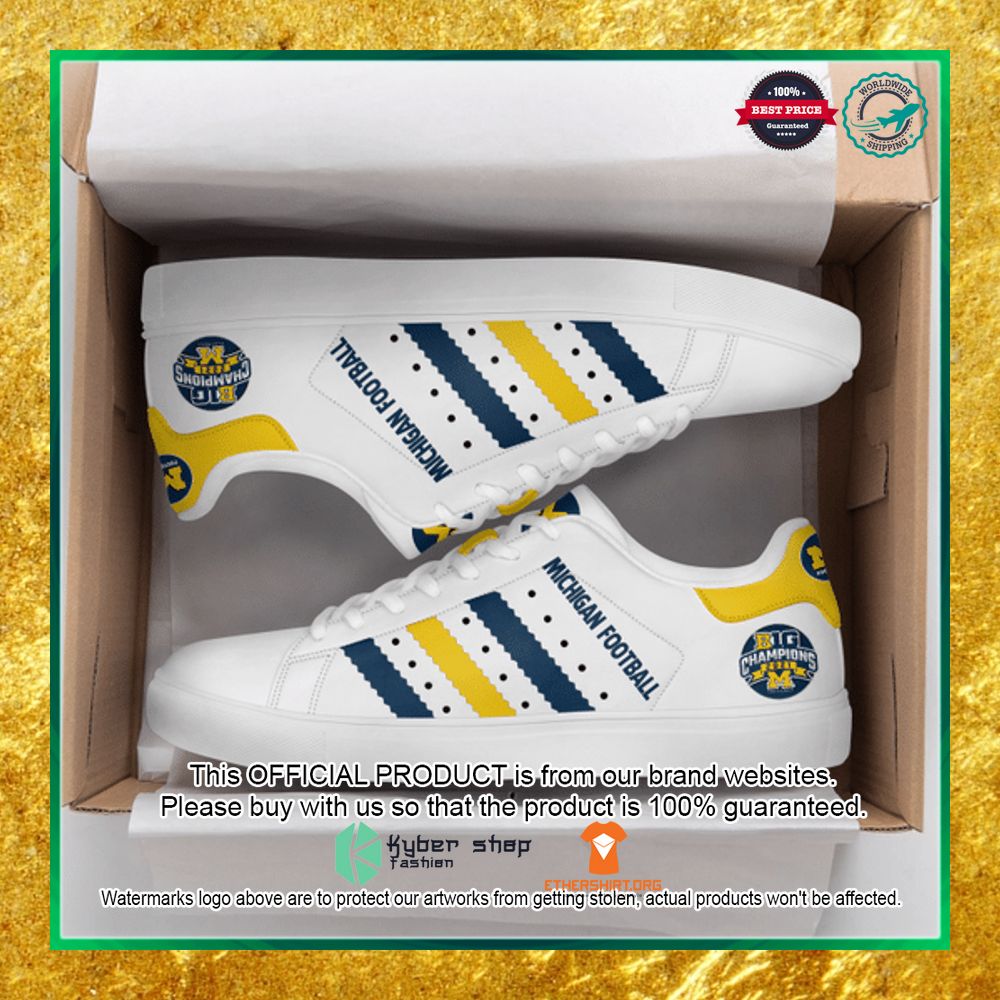 Michigan Wolverines Football weiß STSM Low Top Schuhe Michigan Wolverines Football weiß STSM Low Top Schuhe