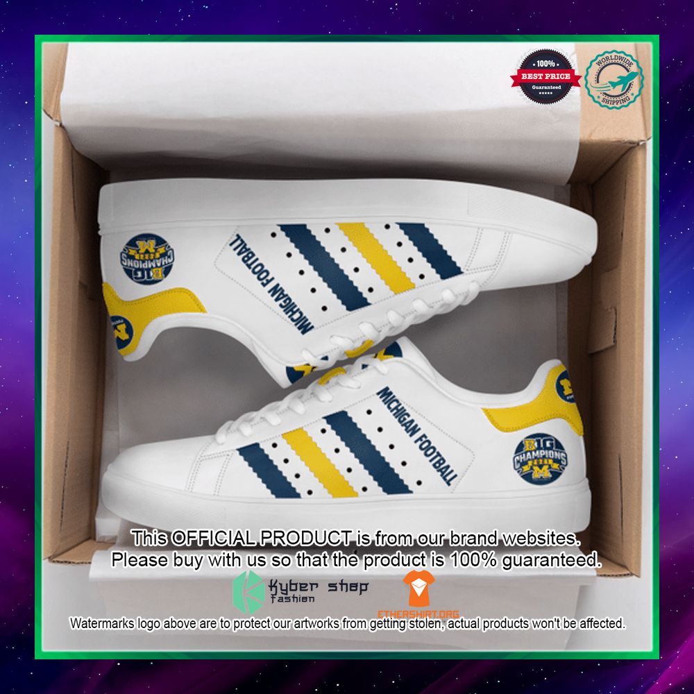 Michigan Wolverines Football weiß STSM Low Top Schuhe Michigan Wolverines Football weiß STSM Low Top Schuhe