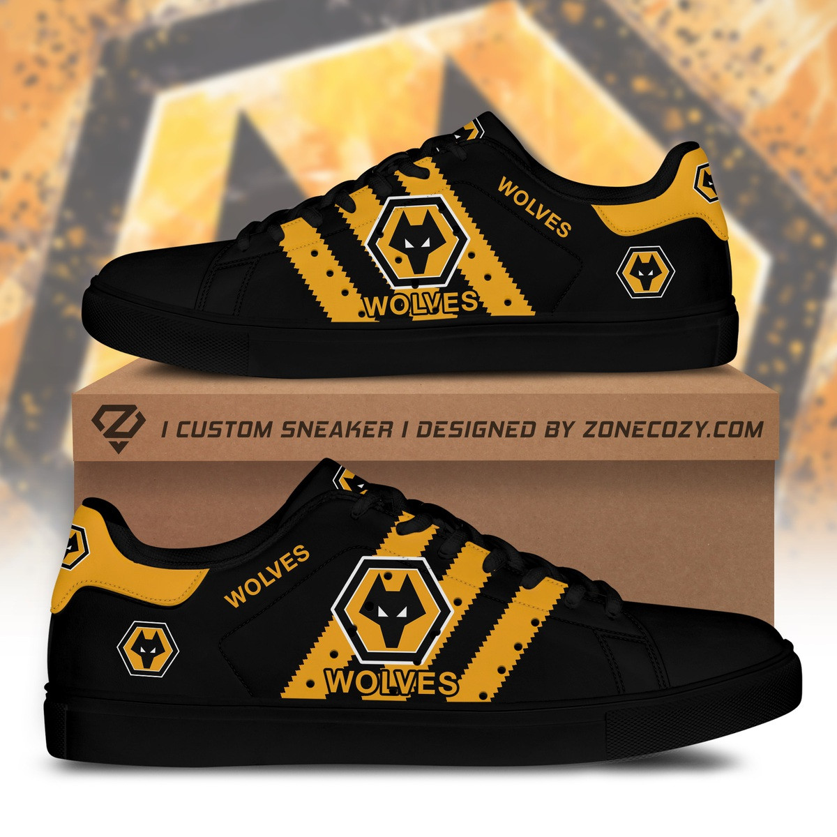 Wolverhampton Wanderers Custom Low Top Schuhe S040901 Wolverhampton Wanderers Custom Low Top Schuhe S040901
