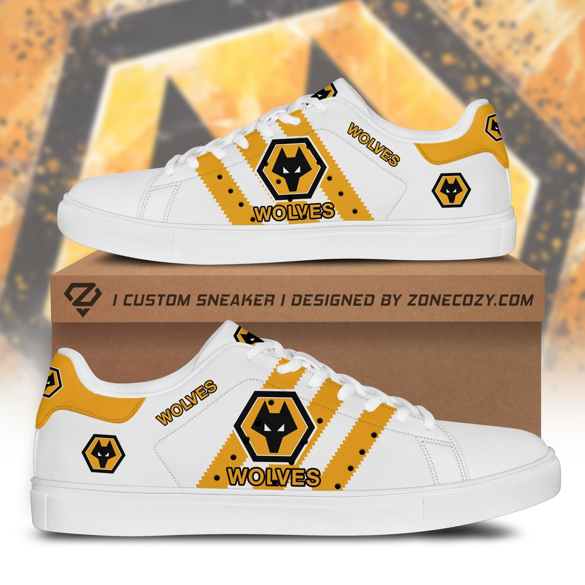 Wolverhampton Wanderers Custom Low Top Schuhe S040901 Wolverhampton Wanderers Custom Low Top Schuhe S040901