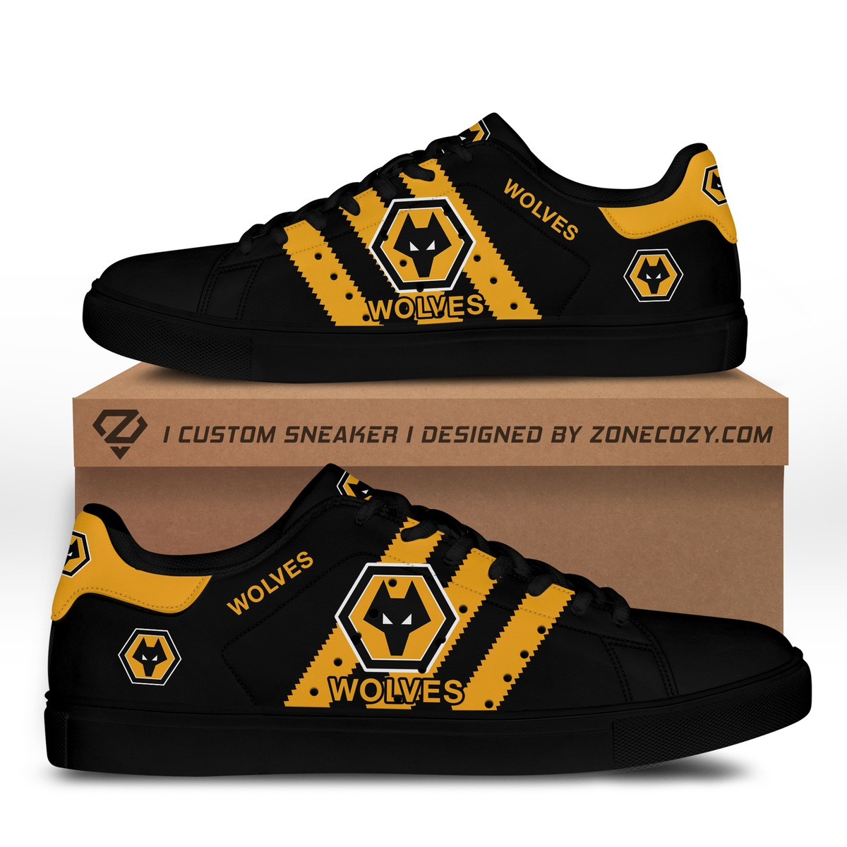 Wolverhampton Wanderers Custom Low Top Schuhe S040901 Wolverhampton Wanderers Custom Low Top Schuhe S040901